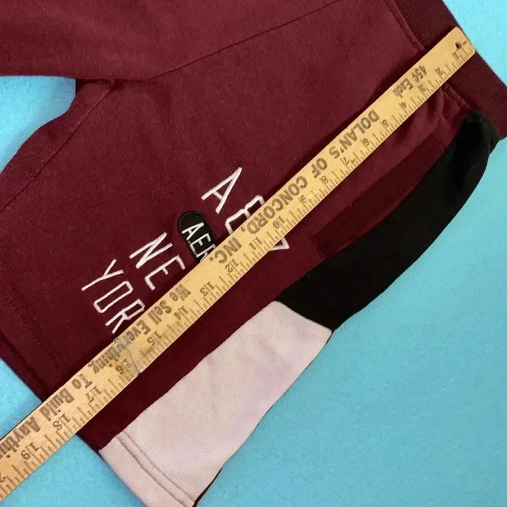 AEROPOSTALE shorts cotton color block 2 pockets elastic waistband vintage size S